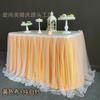 Mantel de Boda de Tul Abullonado, Mesa de Firma, Decoración de Mesa de Postres, Falda de Mesa, Cubierta de Fiesta Multicolor