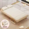 Sofá cama plegable color crema, adecuado para apartamentos pequeños, salas de estar y dormitorios; se puede usar como sofá individual o doble, y es plegable para siestas o relajación