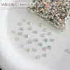 Taladro de Zirconia Biselado Cuadrado de 3 mm Accesorios para Uñas Artísticas Celebridad de Internet Super Brillo Mosaico Cuadrado Pedrería Plana Fondo Plano Taladro de Uñas Pequeños Accesorios