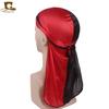 Chapéu Pirata de Cetim de Seda Masculino e Feminino com Trança Longa, Chapéu Turbante de Seda Imitada, Chapéu Baotou Tjm-05F Quentinho para a Estação