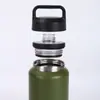 Botella de Agua Deportiva Portátil de Acero Inoxidable de 36 oz con Recubrimiento en Polvo, Taza Portátil Aislada para Exteriores con Asa, Botella de Agua para Ciclismo y Senderismo