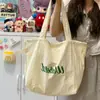 Bolsa Tote para Estudiantes para Mujer 2026 Nuevo Estilo Fresca Bolsa de Lona con Cordón Bolso de Mano Ligero Bolso de Hombro de Gran Capacidad