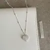 Collar de Metal Tejido con Corazón Desmontable para Mujer, Diseño Simple, Elegante y Moderno, Gargantilla Cadena para Suéter