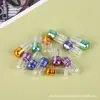 En stock Botella de una cápsula Cápsula hexagonal acrílica botella pequeña Tapa metálica Botella de muestra de plástico transparente