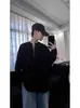Sudadera de punto gofre con media cremallera transfronteriza para hombre, de alta gama, corte limpio, estilo americano de alta calle, camiseta de manga larga básica