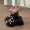 Zapatos Individuales Bajos Versátiles de Lazo Retro para Mujer Estilo Británico Mary Janes Zapatos Pequeños de Cuero JK Verano Punta Redonda Nuevos
