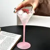 Copa de Vidrio Grabada Vintage, Copa Helada Rosa, Copa de Cóctel Atmosférica, Taza de Té Especial, Copa de Vino Ligeramente Ebria