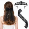 Corona de Novia Fantasma de Halloween Set de Velos con Correa para el Hombro bride or die Decoración para Fiesta de Boda Negra