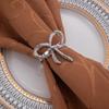 Moda simple lazo de boda servilletero lazo dorado pajarita hebilla para servilleta moda boda servilletero accesorios venta al por mayor