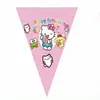 Nova série KT Cat Bandeja de papel Copo de papel Toalha de papel Toalha de mesa Triângulo Decoração de festa para meninas Hello Kitty