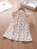 Vestido Floral de Verão para Meninas 2026 Vestido Casual Sem Mangas de Princesa para Meninas Vestido Versátil de Algodão Estilo Pequeno Chanel para Crianças