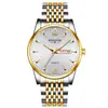 2025 Novo Relógio Masculino com Pulseira de Aço Moda Calendário Duplo Luminoso À Prova d'Água Relógio de Pulseira Estudante Relógio de Quartzo Dropshipping