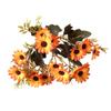 Crisantemo artificial de 18 cabezas, color otoñal, margarita pequeña, flor falsa, pequeño ramo de flores de tela de seda, decoración para el hogar, hotel, boda, guía de ruta, flor