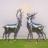 Escultura Hueca de Ciervo Espejo de Acero Inoxidable Personalizada con Astas, Decoración para Césped de Parques de Alces, Adorno Artificial de Animales para Patio