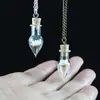 Colar com Pingente de Vidro Gota d'Água Fresca Estilo Floresta, Gota d'Água de Vidro Ecológico, Presente para Menina da Floresta, Corrente Longa para Suéter com Flores Secas