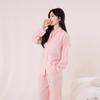 Traje Japonés Minimalista para el Hogar Algodón Puro Siete Colores Pijama de Primavera y Verano para Mujer con Solapa Traje de Ropa para el Hogar para Hombre