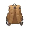 Bolsa de lona encerada de grande capacidade para atividades ao ar livre transfronteiriça, Mochila de caminhada em couro Crazy Horse, Mochila de lona impermeável vintage