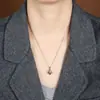 Luo Chen Estilo Japonés y Coreano Super Hada Buena Suerte Trébol de Cuatro Hojas Zirconia Colgante de Collar Simple Elegante Moda Nicho Cadena de Clavícula