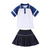 Uniforme escolar terno alunos do ensino fundamental verão crianças manga curta roupas esportivas jardim de infância roupas de classe roupas de jardim roupas de verão roupas de desempenho novo estilo