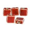 Cuentas de cerámica esmaltadas con forma de flor cuadrada plana, accesorios para pulseras de joyería, cuentas sueltas de colores, venta al por mayor