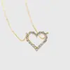 Colar Pingente de Coração Full Diamond Europeu e Americano de Amor Transfronteiriço