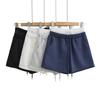 Shorts Esportivos Casuais com Cordão e Renda na Cintura Femininos Estilo Americano Garota Quente Cintura Alta Combina com Tudo Pequeno Senso de Design Calções de Moletom
