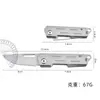 Mini Cuchillo de Acero D2, Navaja Plegable de Acero Inoxidable para Exteriores, Cuchillo Plegable Portátil con Mango de Acero Completo