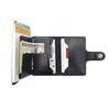 Caja de Aluminio Porta Tarjetas Rfid Ranura para Tarjeta Antirrobo Cepillado Automático Emergente Aleación de Aluminio Fibra de Carbono Cartera Porta Tarjetas Porta Tarjetas de Metal para Hombre