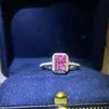 Anel de moissanita redean rosa atacado anel com diamante colorido incrustado suporte de caneta de diamante testado entrega em peça única