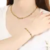 Collar Personalizado Hecho a Mano DIY de Grano de Café Nariz de Cerdo Moda Acero Inoxidable Chapado en Oro de 18 Quilates Accesorios para Collares y Pulseras