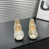 Zapatos Planos de Mujer para Aumentar la Altura 2026 Otoño Nueva Moda Poco Profundos Versátiles con Lazo de Pedrería Cuadrados Mary Jane