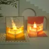 Cartão de Cumprimentos de Aniversário com Luz Musical Estéreo 3D Presente de Aniversário Cartão Dobrável com Coração Luminoso Bênção de Bolo Cartão de Cumprimentos