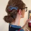 Pinza para el cabello con lazo de mezclilla estilo coreano para mujer, pinza lateral para flequillo, nuevo accesorio de horquilla de alta gama 2025