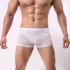 Comercio exterior de Amazon cómodos y sin adornos para hombre costuras finas malla transparente de seda helada calzoncillos sexys para hombre B152