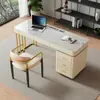 Escritorio y silla de pizarra de lujo ligero de alta gama estilo italiano para uso doméstico, escritorio de escritura y para computadora nórdico minimalista moderno para apartamento pequeño, oficina