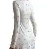 2025 Nuevo Venta Caliente Transfronteriza Europea y Americana Ropa de Casa Canalé Floral Pijama de Mujer Camisola Sexy Estampada Vestido de Noche