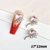 Librito Rojo nuevo caliente corazón torcido diamante joyería de uñas aleación tridimensional amor súper flash decoración de uñas al por mayor