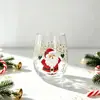Vaso de whisky de marca independiente, nuevo producto transfronterizo, vaso de cristal con diseño de Papá Noel, vaso de whisky de cristal hecho a mano