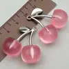 Pendientes Colgantes de Aleación Acrílica de Cereza de Cristal 3D para Hacer Manualidades Transfronterizos, Collares, Llaveros, Accesorios de Joyería