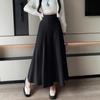 Falda de Punto Negra para Mujer, Nueva Moda Otoño 2025, Falda Larga Casual que Cubre la Cadera, Falda de Invierno Gruesa de Cintura Alta en Línea A