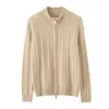Cárdigan de Cachemira 2026 Otoño/Invierno Nuevo Estilo para Mujer Cuello Semi Alto Capa Base Elegante Adelgazante Cremallera Abrigo