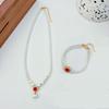Joyería de Calcedonia Roja Natural Collar Degradado de Perlas Shijia Pulsera de Lujo Ligero con Micro-incrustaciones Rojas Chinas Accesorios de Alta Gama