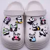 Flor de Zapatos de Panda Linda de Dibujos Animados Accesorios Joyería Desmontable DIY Llavero Agujero Accesorios para Zapatos Hebilla de Zapato de Goma Suave PVC