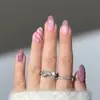 Unhas Postiças Glitter de Natal Usáveis Listradas Francesas Brilhantes Unhas Postiças de Alta Qualidade Manicure Unhas Amêndoa Atacado
