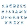 Suministro Transfronterizo de Parches Bordados de Ballena Linda de Dibujos Animados y Ola con Letras Inglesas, Parches Azules de Ola para Ropa