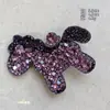 Grampo de Cabelo de Lingote Cheio de Diamantes Estilo Coreano para Ano Novo, Presilha Lateral de Cabelo de Alto Padrão, Clipe Pequeno Colorido de Diamante da Moda Personalizado