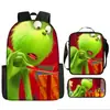 Cabelo verde estranho Grinch transfronteiriço nova mochila dos desenhos animados bolsa de ombro bolsa de três peças bolsa caneta uma geração de cabelo