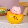 Seguro que es un lindo adorno de tesoro de cerdo, ideal para la decoración del escritorio de la computadora de la oficina en casa, un lindo mini cerdo de fruta, lindos adornos para mascotas.
