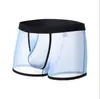 Roupa Íntima de Renda Boxer Masculina Verão Seda Gelada Malha Respirável Transparente Sexy Roupa Íntima Masculina Quatro Cantos