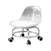 Taburete de Acrílico con Ruedas Giratorias Silenciosas, Silla Pequeña para Uso en Casa, Taburete Bajo, Silla Móvil con Respaldo, Silla Giratoria